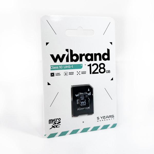 Карта пам'яті microSDXC (UHS-1) Wibrand 128Gb class 10 (adapter SD)