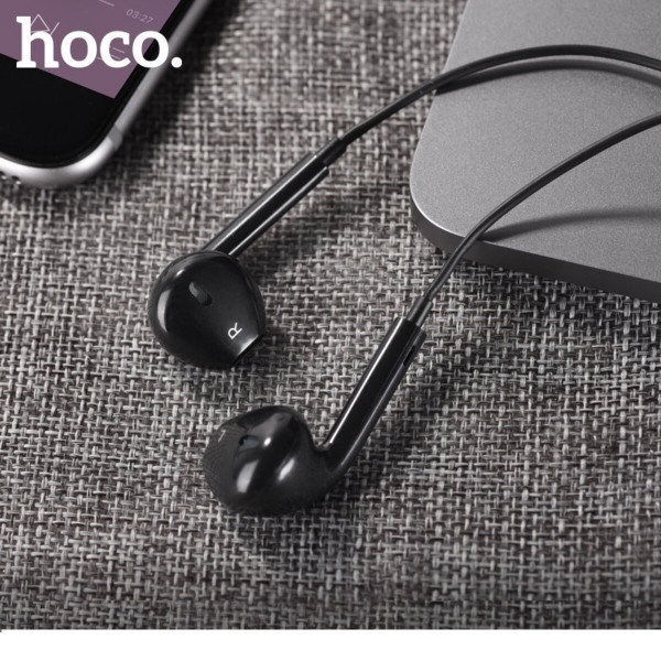 Навушники HOCO M101 Crystal joy wire-controlled earphones with microphone Black