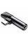 Кабель-перехiдник Baseus L41 Type-C(input) for Type-C female connectors+3.5 mm female Black