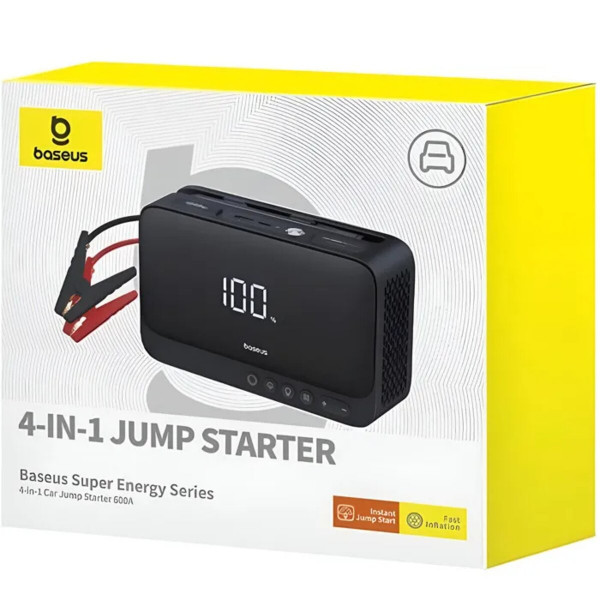Автомобільний пуско-зарядний пристрій Baseus Super Energy Series 4-in-1 Car Jump Starter 600A Cluster Black
