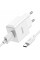 Мережевий зарядний пристрій з кабелем HOCO C106A Leisure single port charger set(Type-C) White