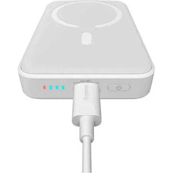 Зовнішній акумулятор Baseus Magnetic Mini Wireless Fast Charge Power Bank 10000mAh 20W White
