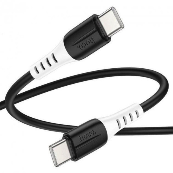 Кабель HOCO X82 Type-C to Type-C 60W, 1m, silicone, silicone connectors, Black