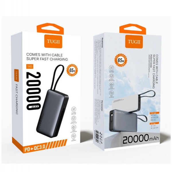 Зовнішній акумулятор WUW Y65 （PD 65W quick charge) 20000mAh Black