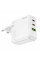 Мережевий зарядний пристрій HOCO C115A Header PD65W  GaN three-port(2C1A) charger White