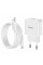 Мережевий зарядний пристрій з кабелем HOCO C106A Leisure single port charger set(Type-C) White