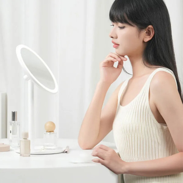 Дзеркало для макіяжу Xiaomi DOCO LED Beauty Sunlight Small Mirror Standard Edition Simple White
