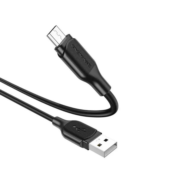 Кабель BOROFONE BX42 USB to Type-C 3A, 1m, silicone, TPE connectors, Black
