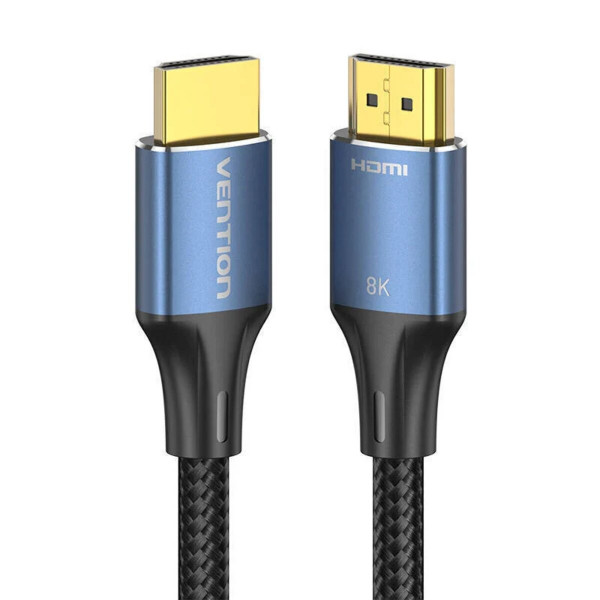 Кабель Vention Cotton Braided HDMI-A Male to Male HD v2.1 Cable 8K 5M Blue Aluminum Alloy Type (ALGLJ)