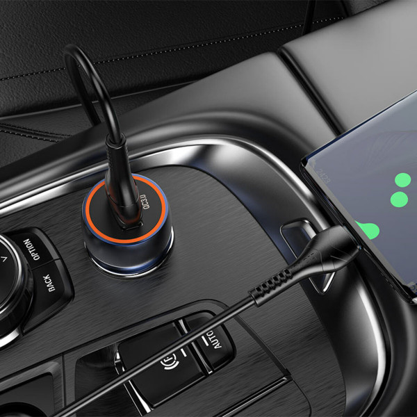 Автомобільний зарядний пристрій HOCO Z46 Blue shield single port QC3.0 18W (Micro) Sapphire Blue