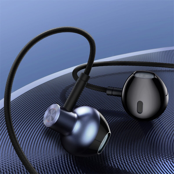 Навушники Baseus Encok 3.5mm Wired Earphone H19 Black