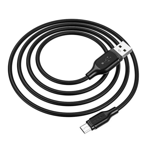 Кабель BOROFONE BX42 USB to Type-C 3A, 1m, silicone, TPE connectors, Black