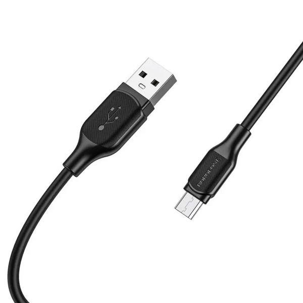 Кабель BOROFONE BX42 USB to Type-C 3A, 1m, silicone, TPE connectors, Black