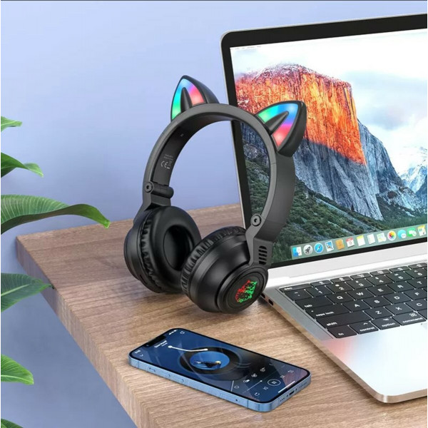 Бездротові навушники BOROFONE BO18 Cat ear BT headphones Black