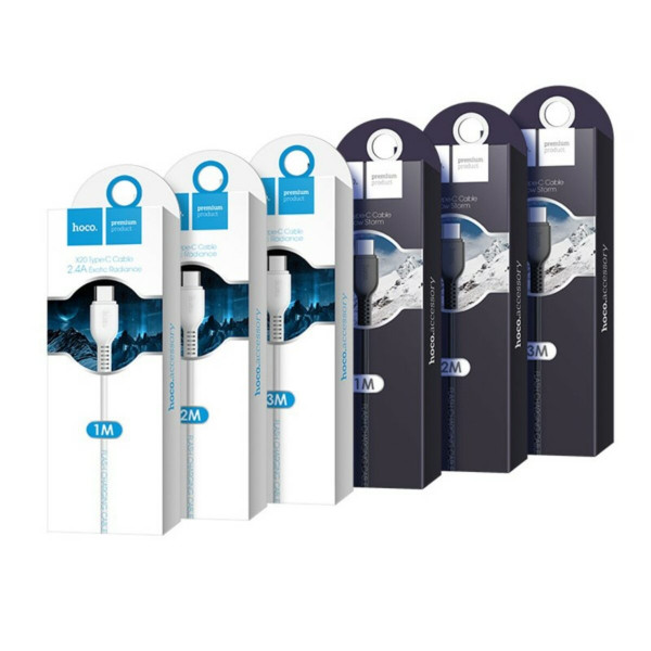 Кабель HOCO X20 USB to Type-C 3A, 1m, PVC, TPE connectors, Black