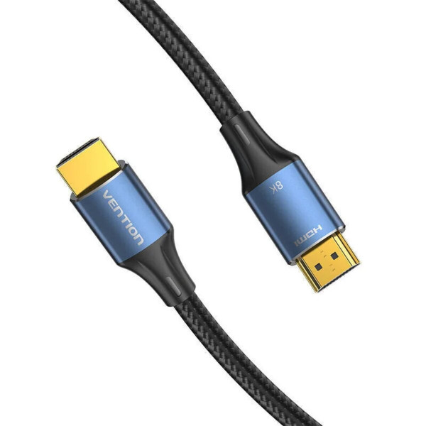 Кабель Vention Cotton Braided HDMI-A Male to Male HD v2.1 Cable 8K 5M Blue Aluminum Alloy Type (ALGLJ)