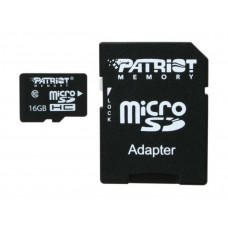 Карта пам'яті microSDHC (UHS-1) Patriot LX Series 16Gb class 10 (adapter SD)