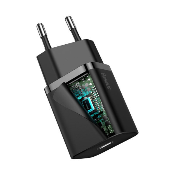 Мережевий зарядний пристрій Baseus Super Si Quick Charger 1C 20W EU Black