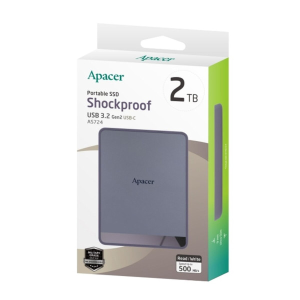 Портативний SSD Apacer AS724 2TB USB 3.2 Gen.2 Type-C Read/Write 500MB/s Mauve