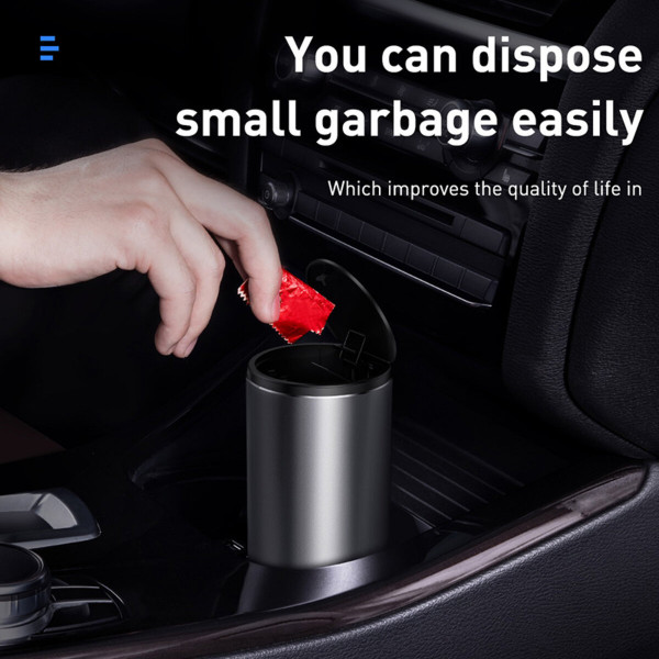 Автомобільний сміттєвий контейнер Baseus Gentleman Style Vehicle-mounted Trash Can（Bag1 roll/30）Dark gray