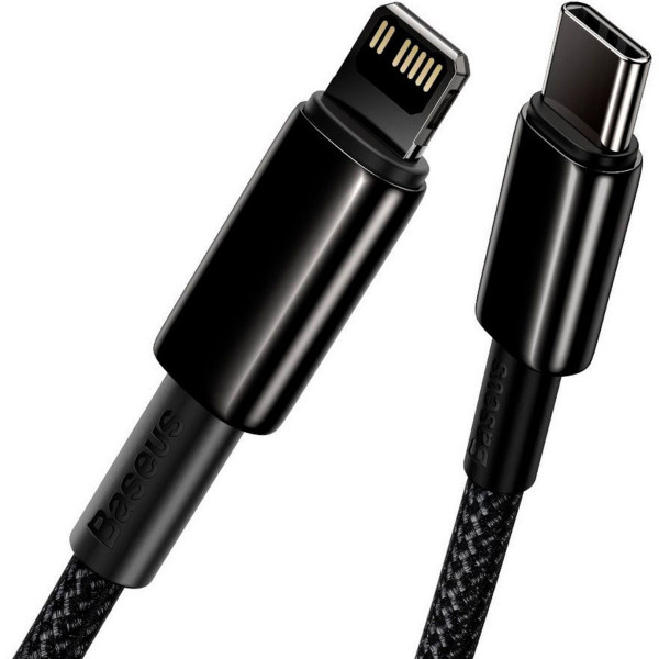 Кабель Baseus Tungsten Gold Fast Charging Data Cable Type-C to iP PD 20W 1m Black