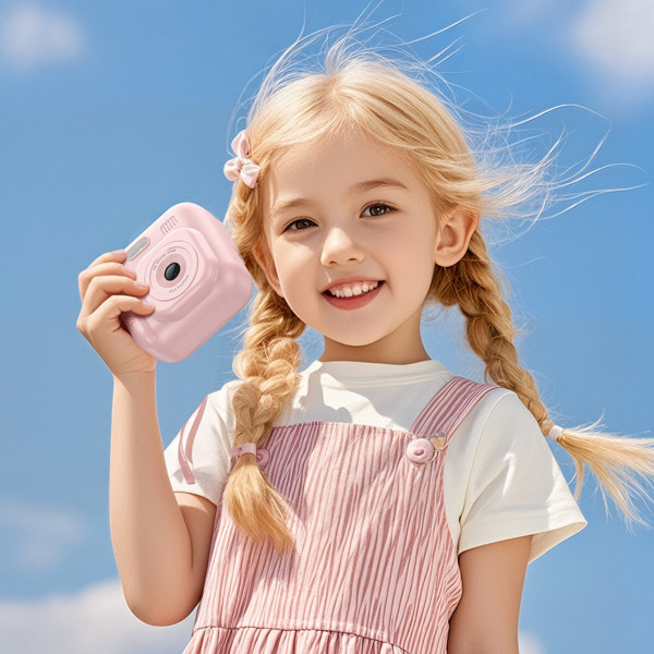 Дитяча камера HOCO DV211 1300 mAh Dual camera children printing camera Pink