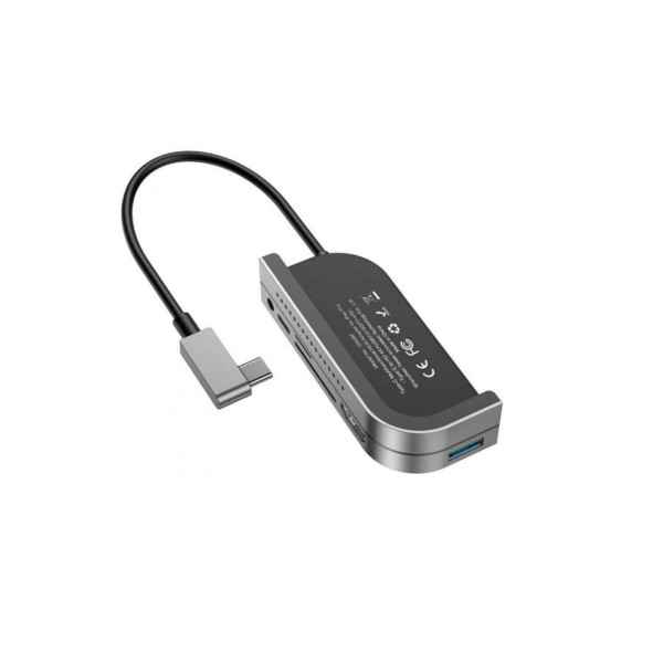 USB-хаб Baseus Bend Angle No.7 Multifunctional Type-C HUB Converter Dark gray