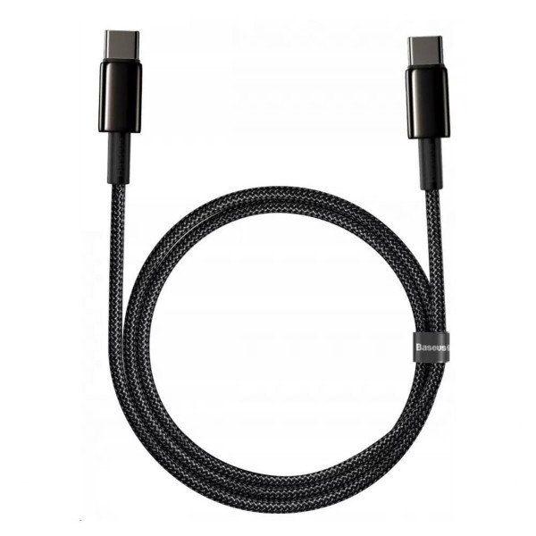 Кабель Baseus Tungsten Gold Fast Charging Data Cable Type-C to Type-C 100W 2m Black