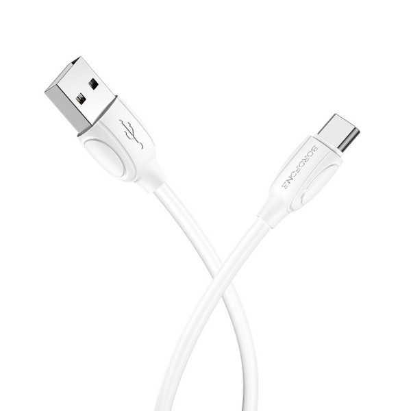 Кабель BOROFONE BX19 USB to Type-C 3A, 1m, PVC, TPE connectors, White