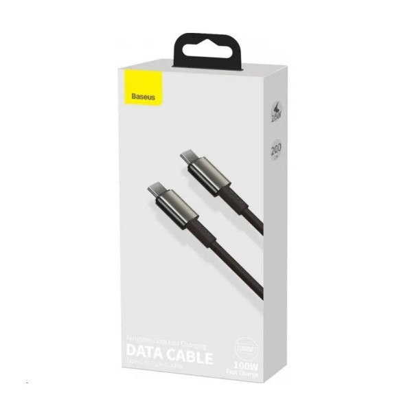 Кабель Baseus Tungsten Gold Fast Charging Data Cable Type-C to Type-C 100W 2m Black