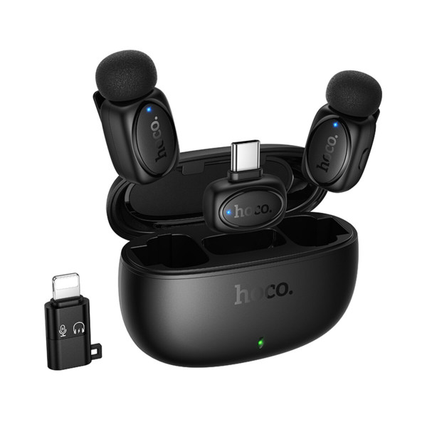 Бездротова мікрофонна система HOCO L19 Graceful wireless microphone(iP/Type-C) Black