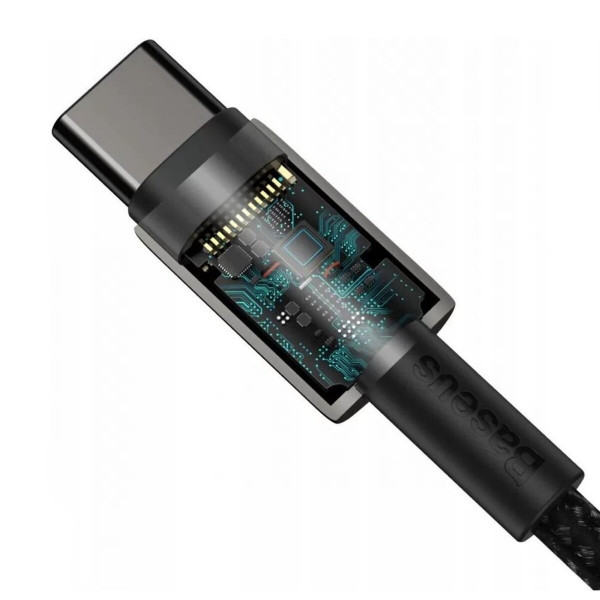 Кабель Baseus Tungsten Gold Fast Charging Data Cable Type-C to Type-C 100W 2m Black