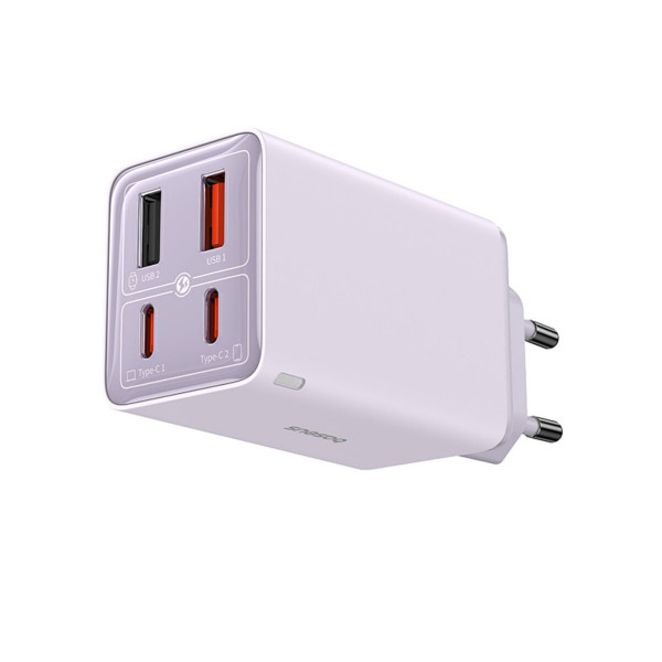 Мережевий зарядний пристрій Baseus GaN6 Pro Fast Charger 2C+2U 65W EU Star Purple(With:Mini White Cable Type-C to Type-C 100W(20V/5A) 1m Star Purple）