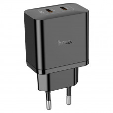 Мережевий зарядний пристрій HOCO N35 Streamer dual-port PD45W GaN (2C) charger(EU) Black
