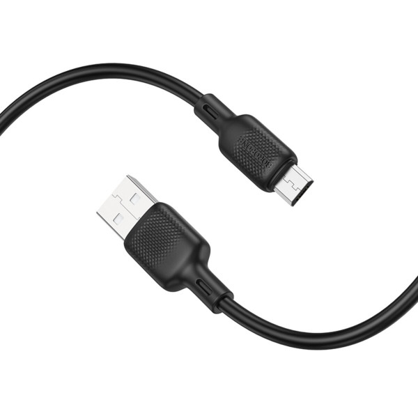 Кабель BOROFONE BX113 Lenny silicone charging data cable Micro(L=3M) Black