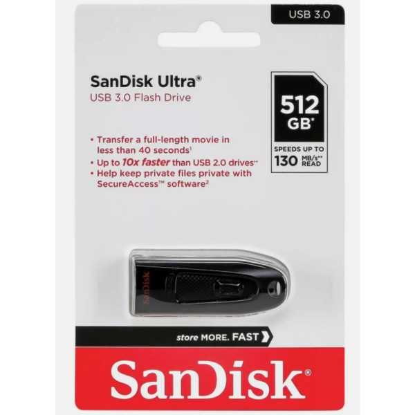 Флеш-накопичувач SanDisk USB 3.0 Ultra 512Gb (130Mb/s) Black