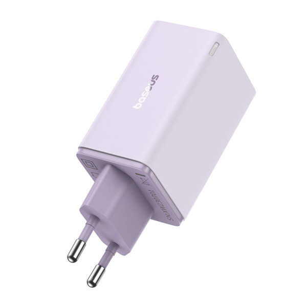 Мережевий зарядний пристрій Baseus GaN6 Pro Fast Charger 2C+2U 65W EU Star Purple(With:Mini White Cable Type-C to Type-C 100W(20V/5A) 1m Star Purple）