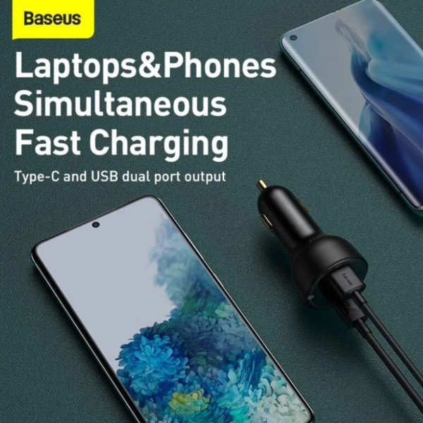 Автомобільний зарядний пристрій Baseus Superme Digital Display PPS Dual Quick Charger Car Charger Black