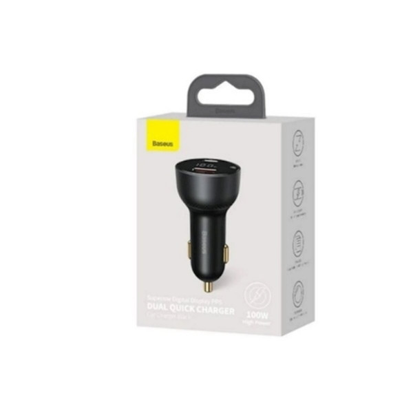 Автомобільний зарядний пристрій Baseus Superme Digital Display PPS Dual Quick Charger Car Charger Black