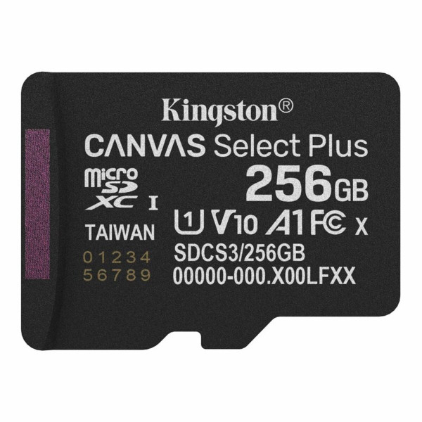 Карта пам'яті microSDXC (UHS-1) Kingston Canvas Select Plus Gen3 256Gb class 10 А1 (R-150MB/s)