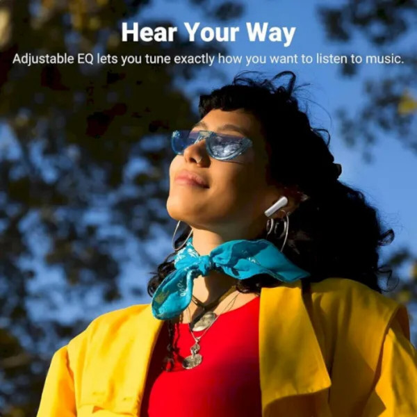 Бездротові навушники UGREEN WS106 HiTune T3 Active Noise-Cancelling Wireless Earbuds,IPX5, White(UGR-90206)