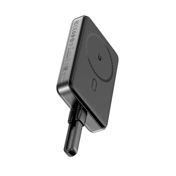 Зовнішній акумулятор ACEFAST M10-10000 PD30W magnetic wireless charging power bank with cable Black