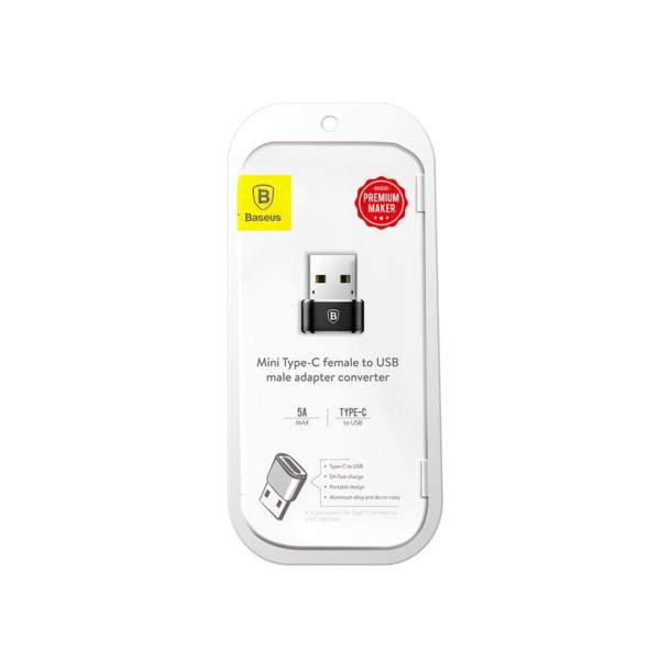 Адаптер Baseus USB Male To Type-C Female Adapter Converter Black