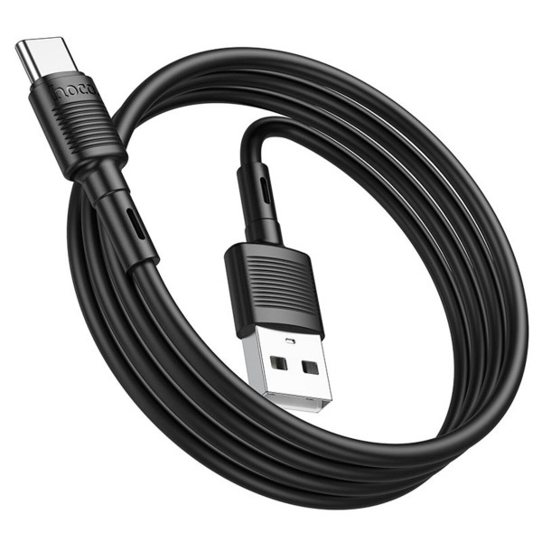 Кабель HOCO X83 USB to Type-C 3A, 1m, PVC, PVC connectors, Black