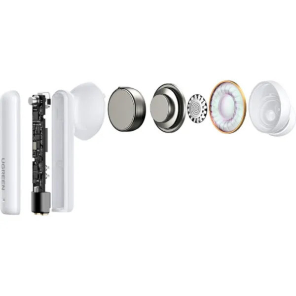 Бездротові навушники UGREEN WS106 HiTune T3 Active Noise-Cancelling Wireless Earbuds,IPX5, White(UGR-90206)
