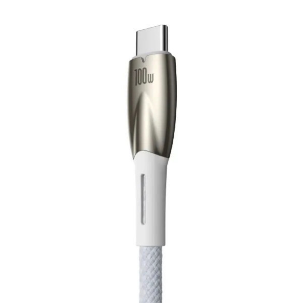 Кабель Baseus Glimmer Series Fast Charging Data Cable USB to Type-c 100W 1m White