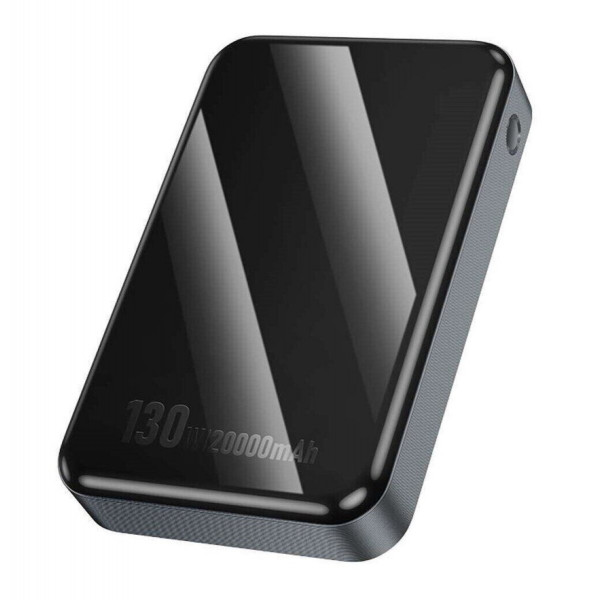 Зовнішній акумулятор HOCO Q30A Fast charge 130W power bank(20000mAh) Metal Gray