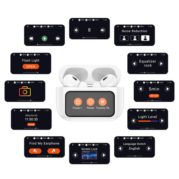 Бездротові навушники BOROFONE BW76 Brocade true wireless ANC noise reduction touch screen BT headset Champagne White