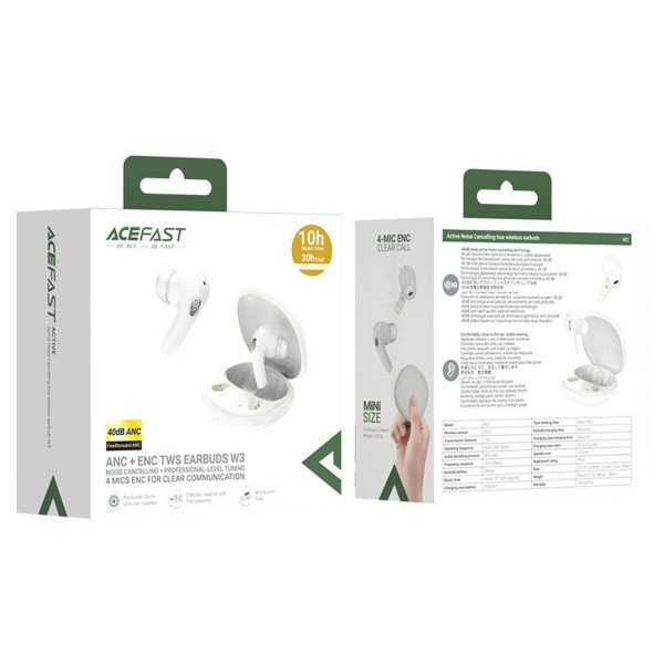 Бездротові навушники ACEFAST W3 active noise cancelling true wireless earbuds Khaki
