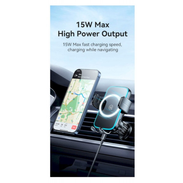 Автотримач для телефона з БЗПUsams CD230  Wireless Charging Car Holder (Air Vent) Black